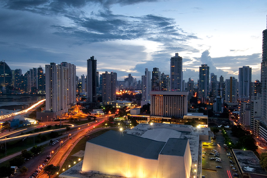 The beautiful Panama City at dusk